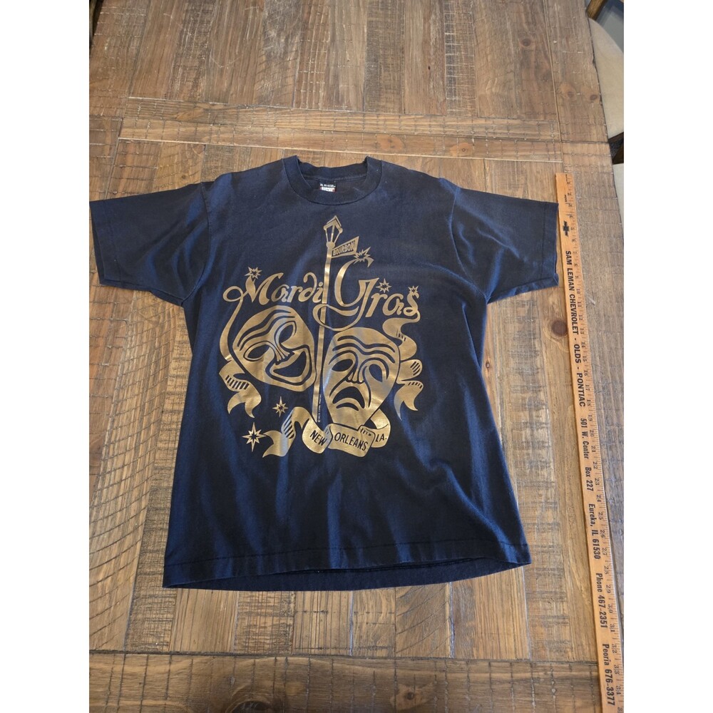 Vintage Single Stitch MardiGras T-shirt ScreenStarsBest T-shirt Size XL USA Made